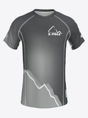 Pelēks sporta krekls ar custom dizainu un Sporta Klubs Z-POLS logo