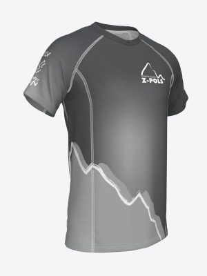 Pelēks sporta krekls ar custom dizainu un Sporta Klubs Z-POLS logo