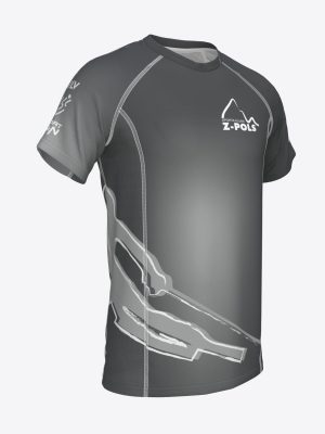 Pelēks sporta krekls ar custom dizainu un Sporta Klubs Z-POLS logo