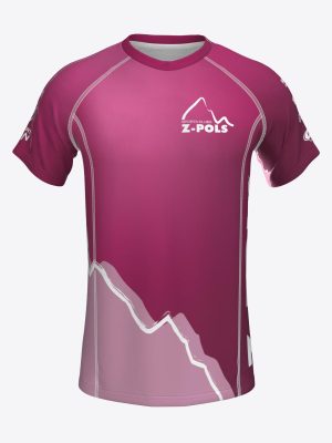 Rozā sporta krekls ar custom dizainu un Sporta Klubs Z-POLS logo