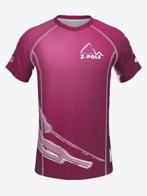 Rozā sporta krekls ar custom dizainu un Sporta Klubs Z-POLS logo