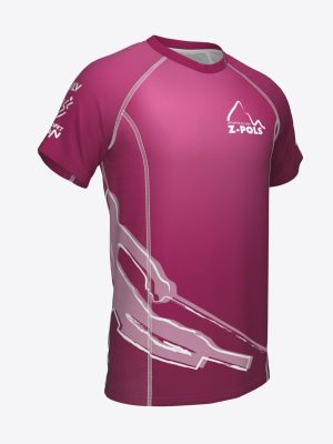 Rozā sporta krekls ar custom dizainu un Sporta Klubs Z-POLS logo
