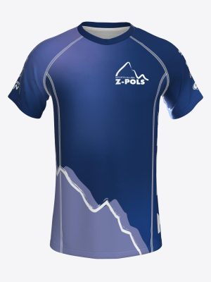 Zils sporta krekls ar custom dizainu un Sporta Klubs Z-POLS logo