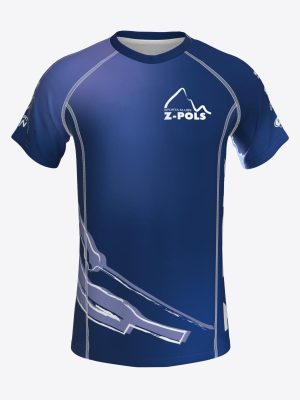 Zils sporta krekls ar custom dizainu un Sporta Klubs Z-POLS logo