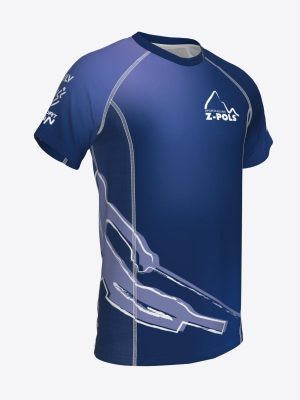 Zils sporta krekls ar custom dizainu un Sporta Klubs Z-POLS logo