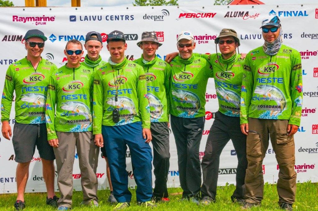 KSC makšķerēšanas komanda Custom performance fishing shirt with full sublimation team KSC print.