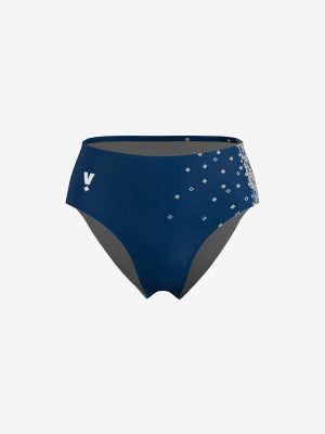 Sieviešu vieglatlētikas sporta biksītes ar personalizētu Valmieras Sporta skolas dizainu.