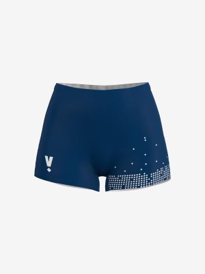 Sieviešu vieglatlētikas īsie šorti ar personalizētu Valmieras sporta skolas dizainu.