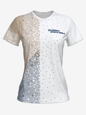 Sieviešu sporta krekls ar personalizētu Valmieras Sporta skolas dizainu un Valmieras logo.