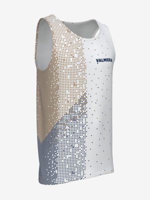 Vīriešu skriešanas singlets ar personalizētu Valmieras sporta skolas dizainu.