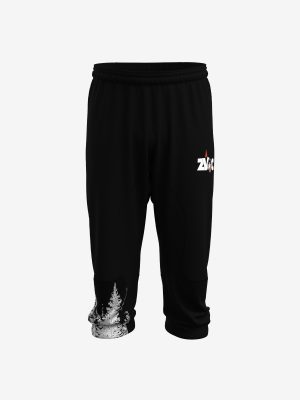 Professional navy blue nylon orienteering 3/4 trousers for ZVOC featuring a custom sublimated graphic.